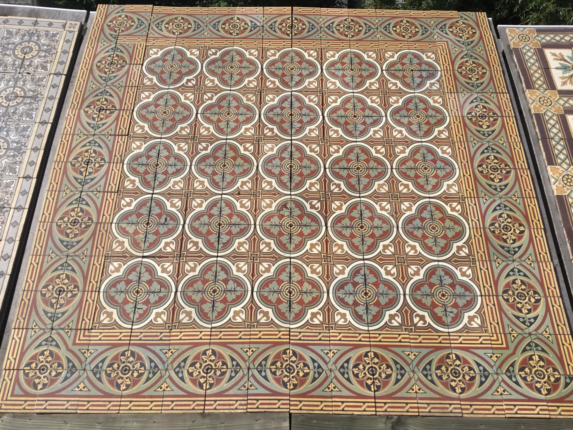 Antique encaustic floor tiles