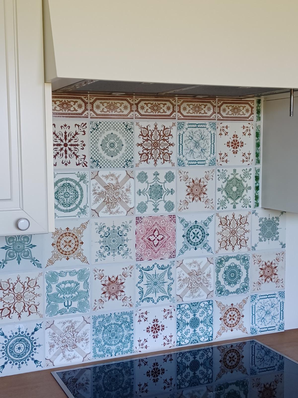 Paths work from antique wall tiles